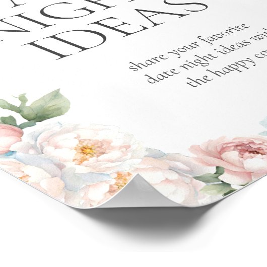 BLAU PINK BLUME Brautparty Wie viele Küsse Poster (Ecke)