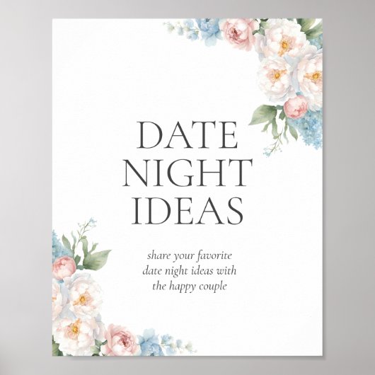 BLAU PINK BLUME Brautparty Wie viele Küsse Poster (Vorne)