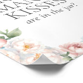 BLAU PINK BLUME Brautparty Wie viele Küsse Poster (Ecke)
