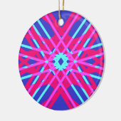 Blau Pink Feminine Bright Pop Geometrisches Muster Keramik Ornament (Links)