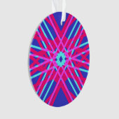 Blau Pink Feminine Bright Pop Geometrisches Muster Ornament (Vorderseite)