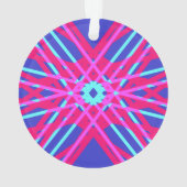 Blau Pink Feminine Bright Pop Geometrisches Muster Ornament (Rückseite)