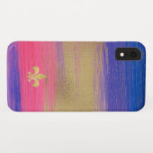 Blau, PInk, goldfarbene Leinwand mit Lilie Case-Mate iPhone Hülle (Rückseite (Horizontal))