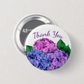 Blau-Pink-Hydrangea-Blume Personalisiert Button (Vorne & Hinten)