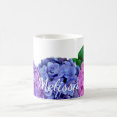 Blau-Pink-Hydrangea-Blume Personalisiert Kaffeetasse (Mittel)