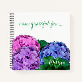 Blau-Pink-Hydrangea-Blume Personalisiert Notizblock