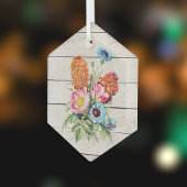 Blau Pink und Orange Bouquet auf rustikalen Imitat Ornament Aus Glas