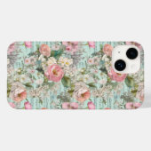 Blau Pink Weiß Shabby Chic Viktorianisch Case-Mate iPhone Hülle (Rückseite (Horizontal))