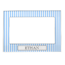Blau-pinstrisches magnetisches Foto