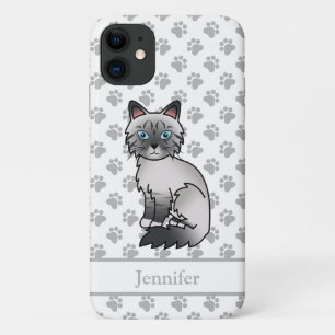 Blau Point Tabby Birman / Ragdoll Katze & Name Case-Mate iPhone Hülle