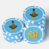 Blau-Poker-Chip von Gold Thor Hammer 50 Streifen Pokerchips (Stapel)