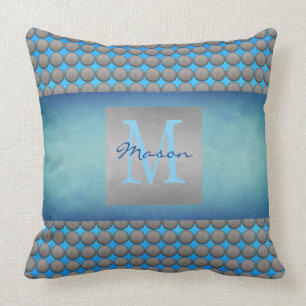 Blau-Polka-Dot-Muster Kissen