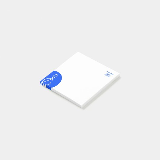 & blau post-it klebezettel (angewinkelt)