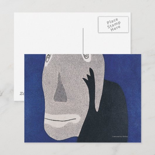 Blau Postkarte (Vorne/Hinten)