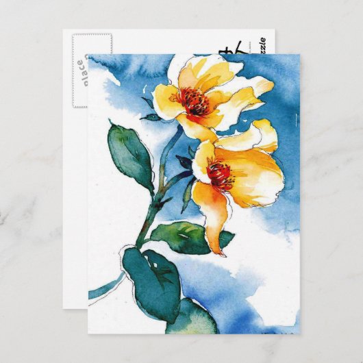 blau postkarte (Vorne/Hinten)