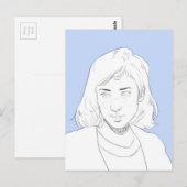 Blau Postkarte (Vorne/Hinten)