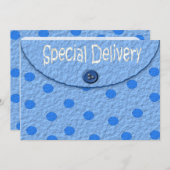 Blau punktiert einladung (Vorne/Hinten)