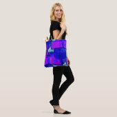 'Blau & Purpur' abstrakt Tasche (Am Model)
