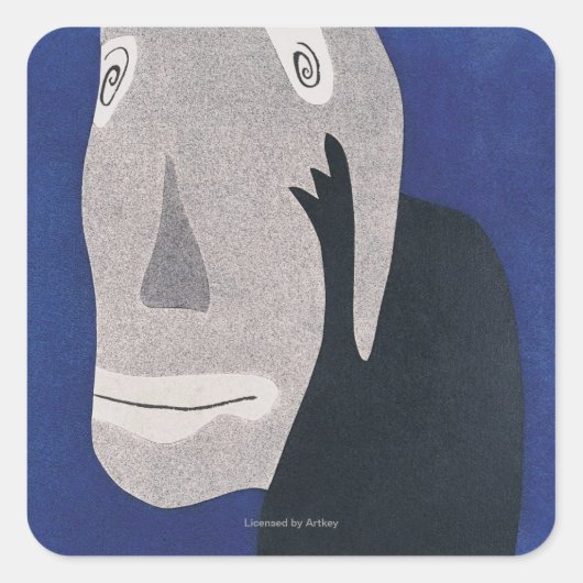 Blau Quadratischer Aufkleber (Vorderseite)