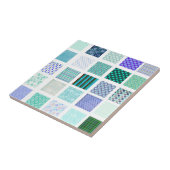 Blau quadriert Mosaikmuster Fliese (Seite)