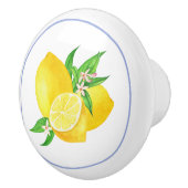 Blau-Rahmen und Limonenwasserfarbe Keramikknauf (Rechts)