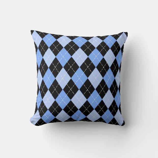 Blau-Raute-Muster-Amerikanische MoJo-Pillows Kissen (Vorderseite)