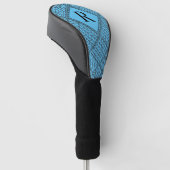 BLAU RAUTE STRICK Golf Driver Cover + Initial Headcover (angewinkelt)