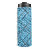 BLAU RAUTE STRICK Thermal Tumbler Thermosbecher (Vorderseite)