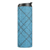 BLAU RAUTE STRICK Thermal Tumbler Thermosbecher (Nach links gedreht)