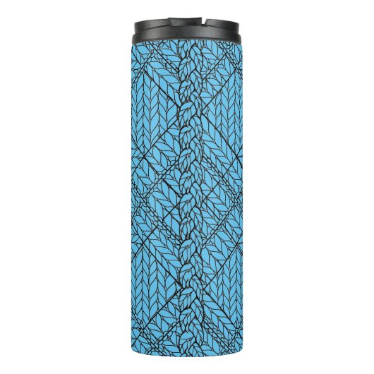 BLAU RAUTE STRICK Thermal Tumbler Thermosbecher (Rückseite)
