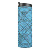 BLAU RAUTE STRICK Thermal Tumbler Thermosbecher (Nach rechts gedreht)