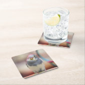 Blau Rechteckiger Pappuntersetzer (Vor Ort)