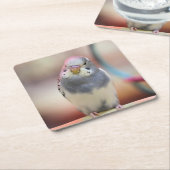 Blau Rechteckiger Pappuntersetzer (angewinkelt)