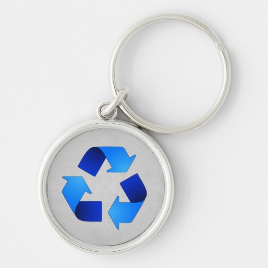 Blau Recycelnd Schlüsselanhänger (Vorne)