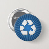 Blau recycelt Knopf 001 Button (Vorne & Hinten)