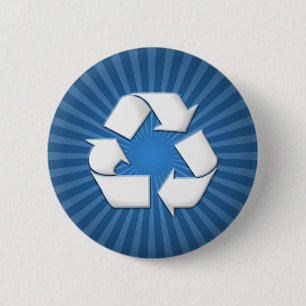 Blau recycelt Knopf 001 Button