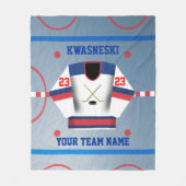 Blau | Red Ice Hockey Rink | Player Jersey Fleecedecke (Vorderseite)