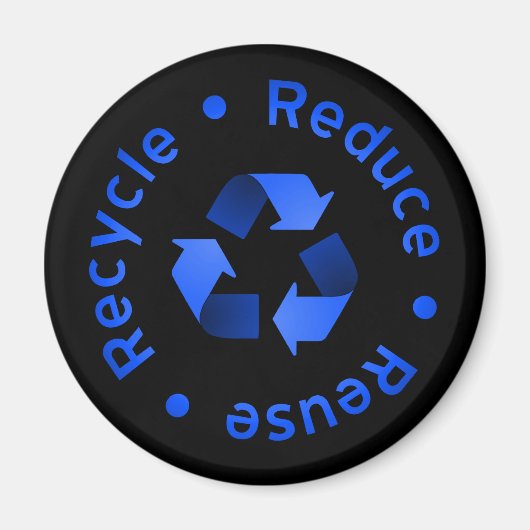 Blau reduzieren, wiederverwenden, Magnet Gerecycel (Vorne)