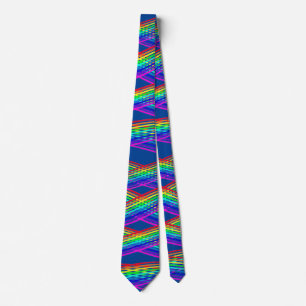 (Blau) Regenbogenfarben Abstract Krawatte