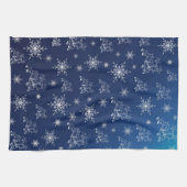 Blau, Rentiere, Stern, Sterne, Schneeflocke, Weihn Geschirrtuch (Horizontal)