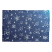 Blau, Rentiere, Stern, Sterne, Schneeflocke, Weihn Kissenbezug (Rückseite)