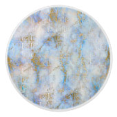 BLAU RETRO MARBLE CUSTOM KERAMIKKNAUF (Vorderseite)