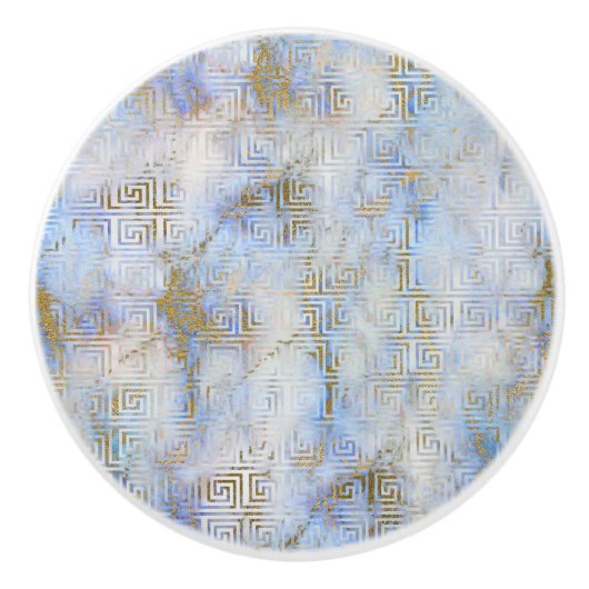 BLAU RETRO MARBLE CUSTOM KERAMIKKNAUF (Vorderseite)