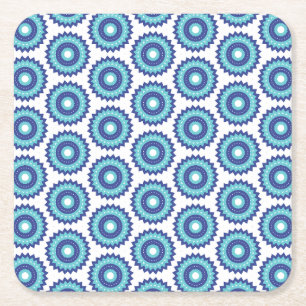 Blau Retro Rechteckiger Pappuntersetzer