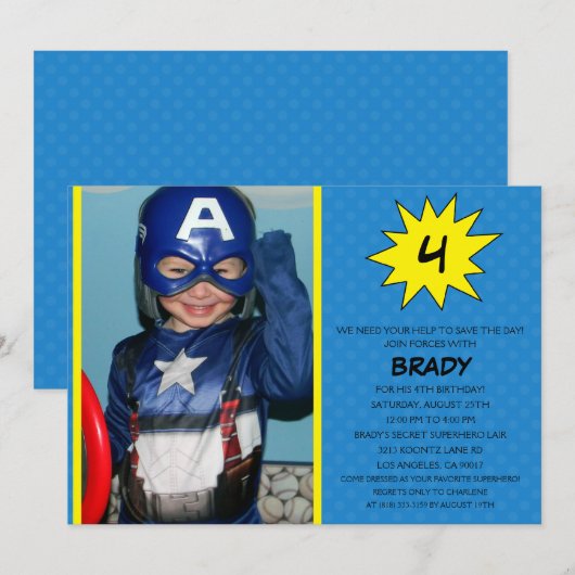 Blau rettet das einladung (Vorne/Hinten)