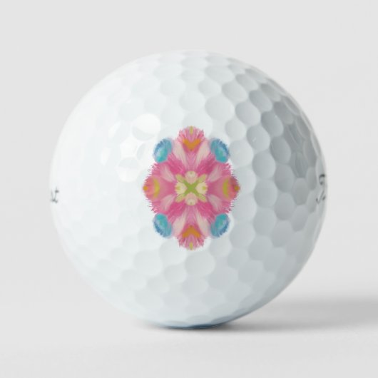 Blau Rosa Abstrakt Golfball (Vorderseite)