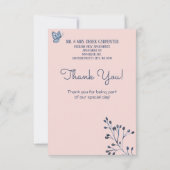 Blau, Rosa, Aquarellfarben, Blumenzwiebeln Foto Dankeskarte (Rückseite)