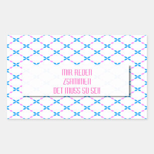 Blau Rosa Bairisch Rechteckiger Aufkleber