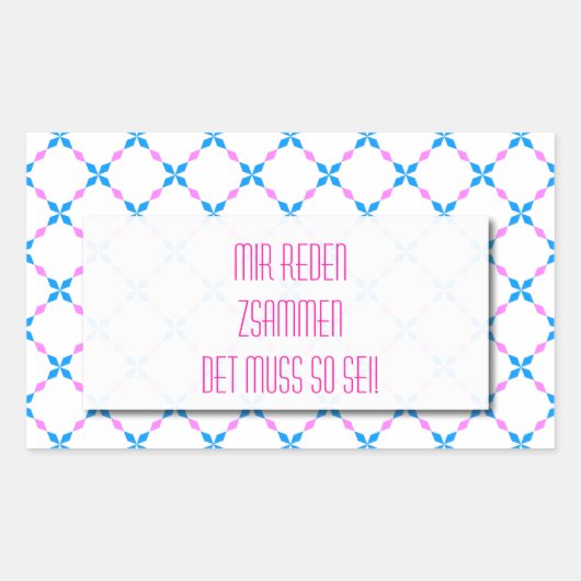 Blau Rosa Bayrisch Rechteckiger Aufkleber (Vorderseite)