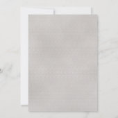 Blau-Rosa-Blume auf grauen und weißen Hochzeiten Save The Date (Rückseite)